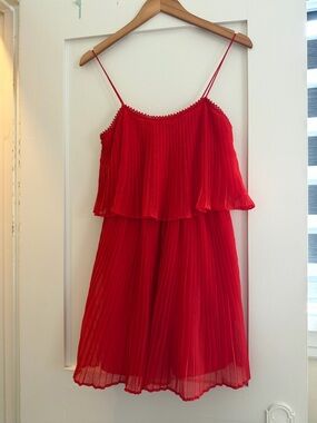 Zara Vibrant Red Dress with Spaghetti Straps